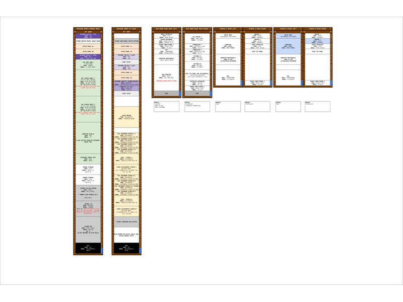 Equipment rack elevation drawing
