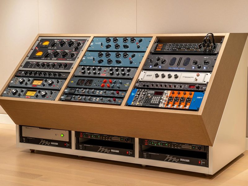 Outboard sidecar with mastering equalizers, compressors and tube processors
